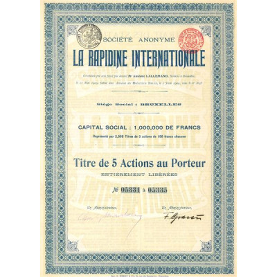S.A. La Rapidine Internationale (Titre 05 Act 100 F)