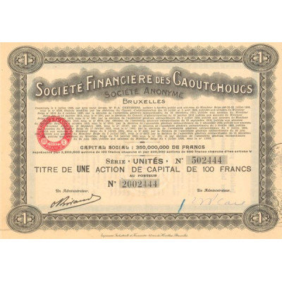 Sté Financière des Caoutchoucs (Titre 01 Act 100 F)