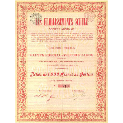 Les Ets Schulz (Capital 720 000 F) - (Act 1000 F)