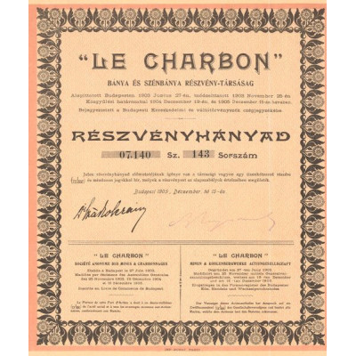 "Le Charbon" Banya es Szenbanya Részvény-Tarsasag (Act)