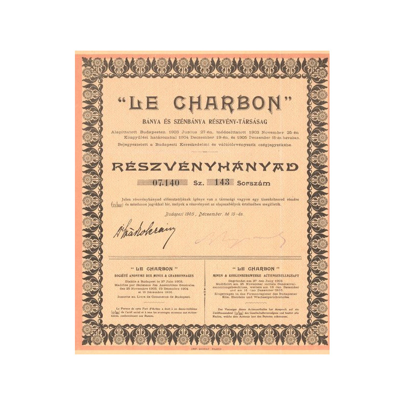 "Le Charbon" Banya es Szenbanya Részvény-Tarsasag (Act)