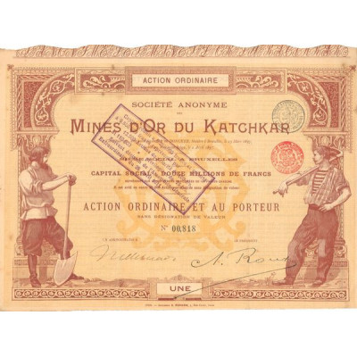 S.A. Mines d'Or du Katchkar (Titre 01 Act Ordin)(Rouge)