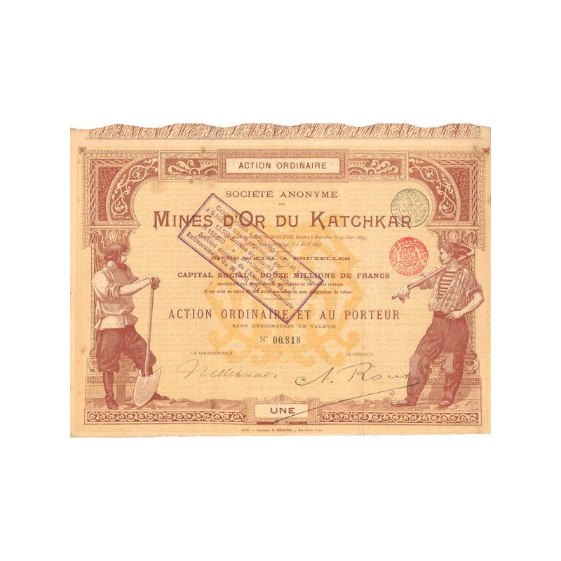 S.A. Mines d'Or du Katchkar (Titre 01 Act Ordin)(Rouge)