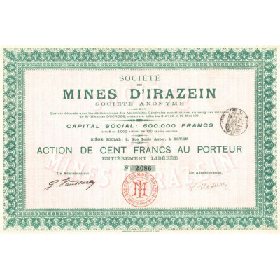 Sté des Mines d'Irazein (Act 100 F)