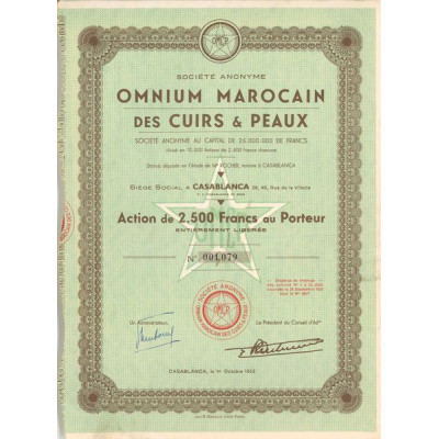 S.A. Omnium Marocain des Cuirs & Peaux (Act 2500 F)
