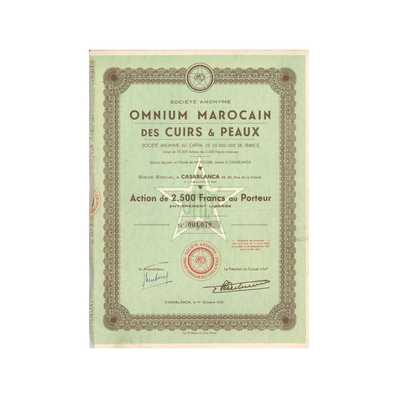 S.A. Omnium Marocain des Cuirs & Peaux (Act 2500 F)