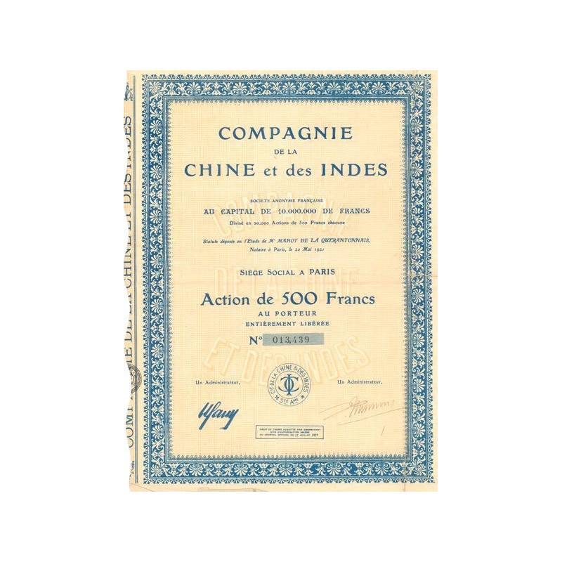 Cie de la Chine et des Indes (Act 500 F)