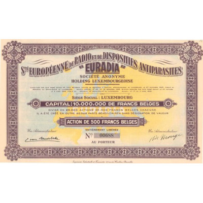 Sté Européenne de Radio et de Dispositifs Antiparasites "Euradia" (Act 500 F Belges)