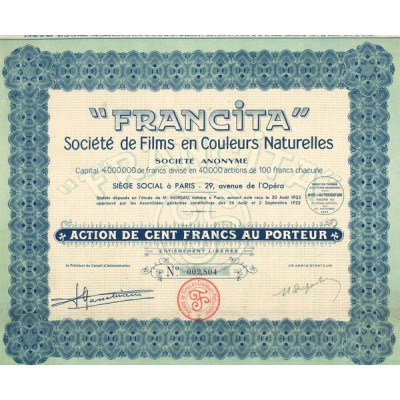 "Francita" Sté de Films en Couleurs Naturelles (Act 100 F)