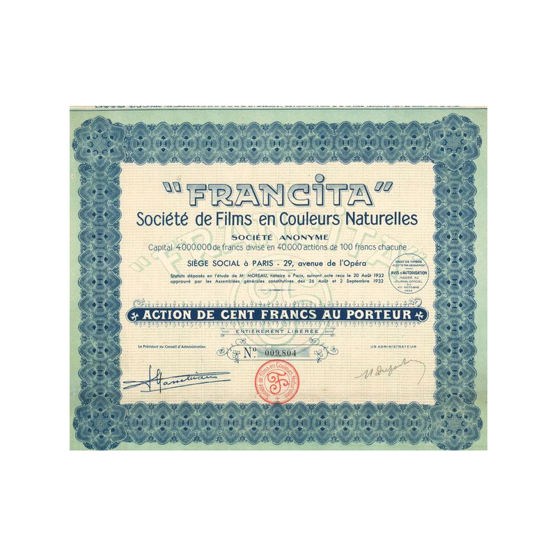 "Francita" Sté de Films en Couleurs Naturelles (Act 100 F)