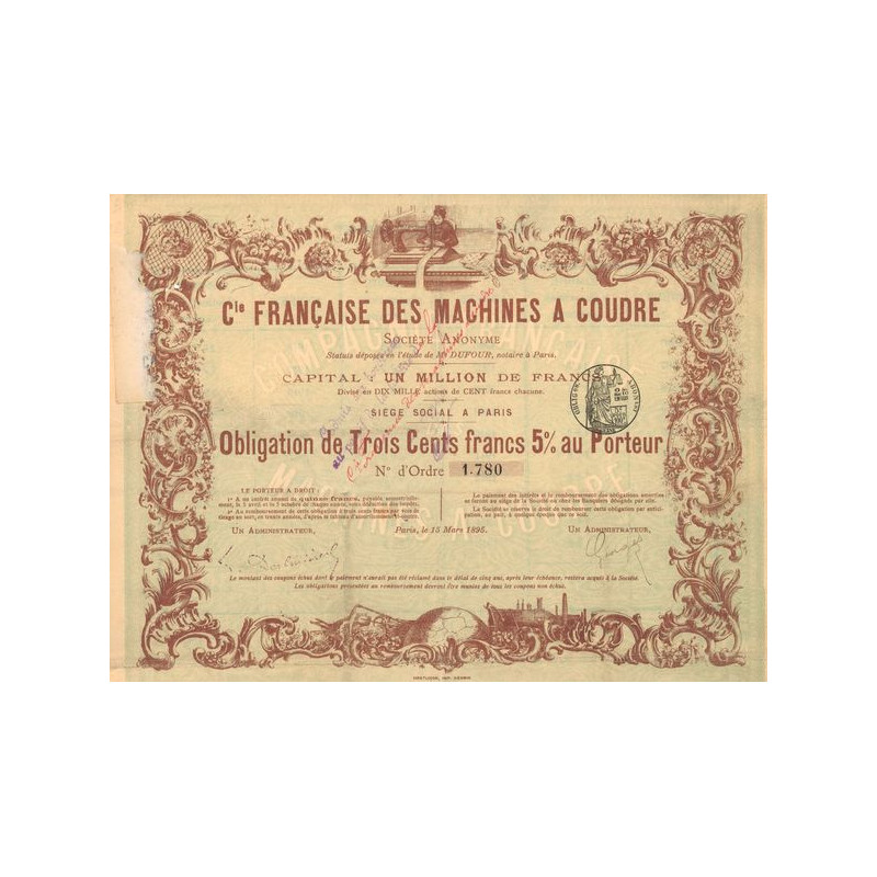 Cie Française des Machines à Coudre (Obl 300 F 5 %)
