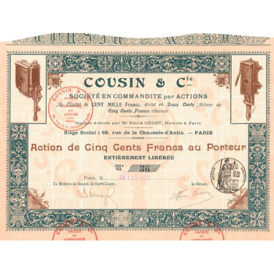 Cousin & Cie Sté en Commandite par Actions (Act 500 F)