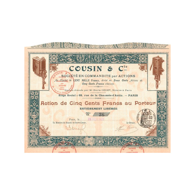 Cousin & Cie Sté en Commandite par Actions (Act 500 F)