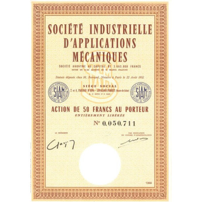 Sté Industrielle d'Applications Mécaniques (Act 50 F)