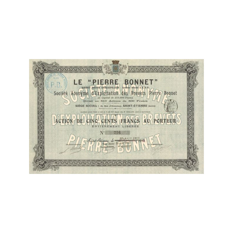 Le "Pierre Bonnet" Robinet Doseur Antigaspilleur- Système breveté S.G.D.G. - S.A. d'Exploitation des Brevets Pierre Bonnet (Act 