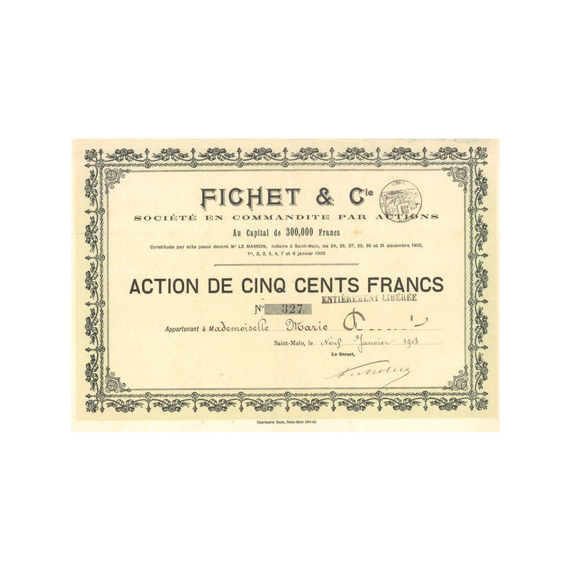 Fichet & Cie Sté en Commandite par Actions (Act 500 F)