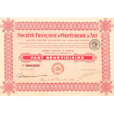 Sté Française d'Orfèvrerie d'Art (PB)