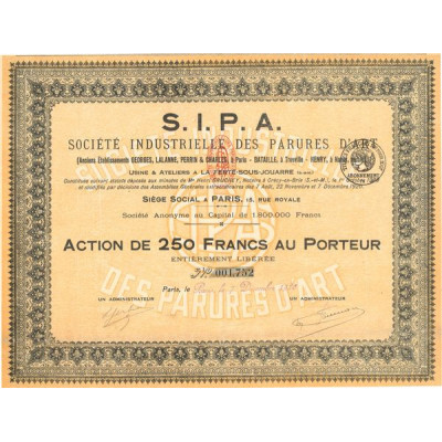 S.I.P.A Sté Industrielle des Parures d'Art (Anc Ets Georges. Lalanne. Perrin & Charles à Paris - Bataille. À Trouville - Henry. 