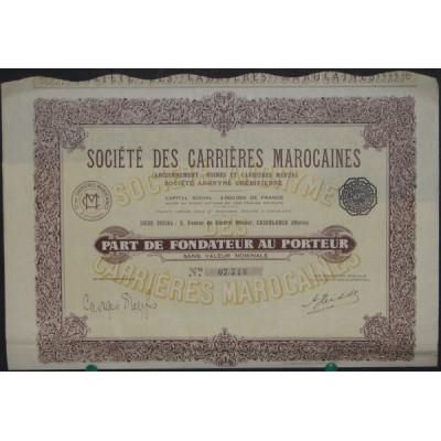 Sté des Carrières Marocaines (PF)