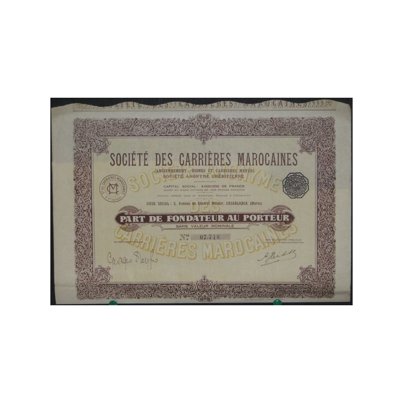 Sté des Carrières Marocaines (PF)