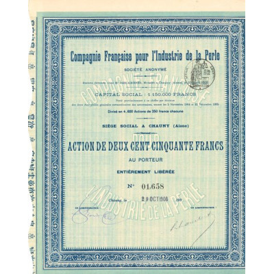Cie Française pour l'Industrie de la Perle (Act 250 F)