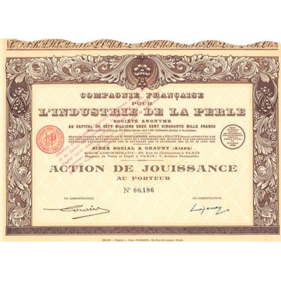 Cie Française pour l'Industrie de la Perle (Act Jouissance)