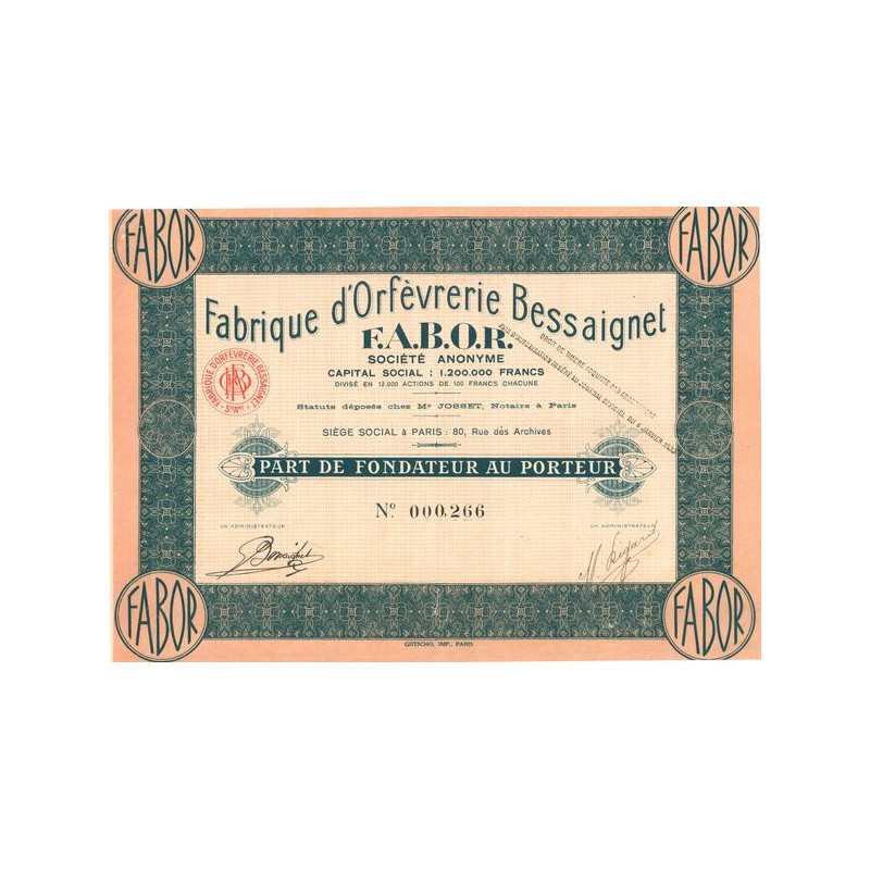 Fabrique d'Orfèvrerie Bessaignet F.A.B.O.R. (PF)