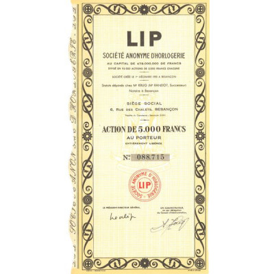 LIP S.A. d'Horlogerie (Act 5000 F) (Petit Modele)