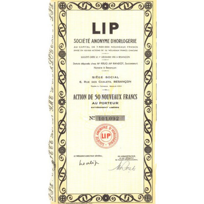 LIP S.A. d'Horlogerie (Act 50 NF)
