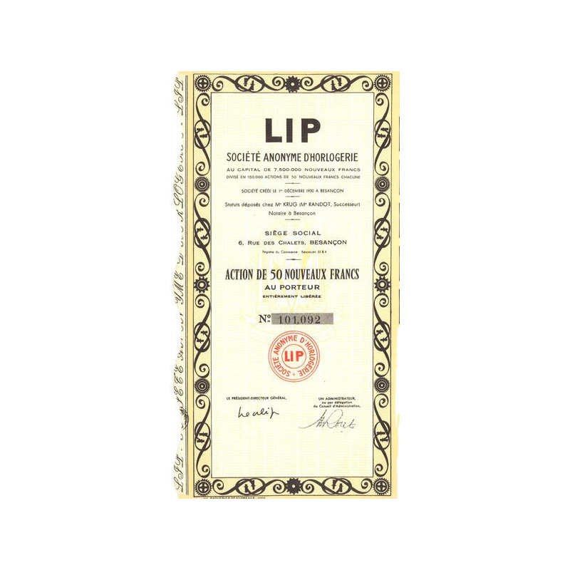 LIP S.A. d'Horlogerie (Act 50 NF)