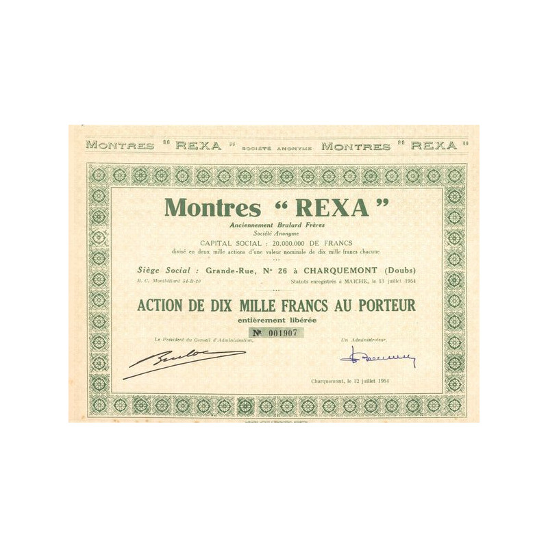 Montres "Rexa" - Anc Brulard Frères (Act 10000 F)