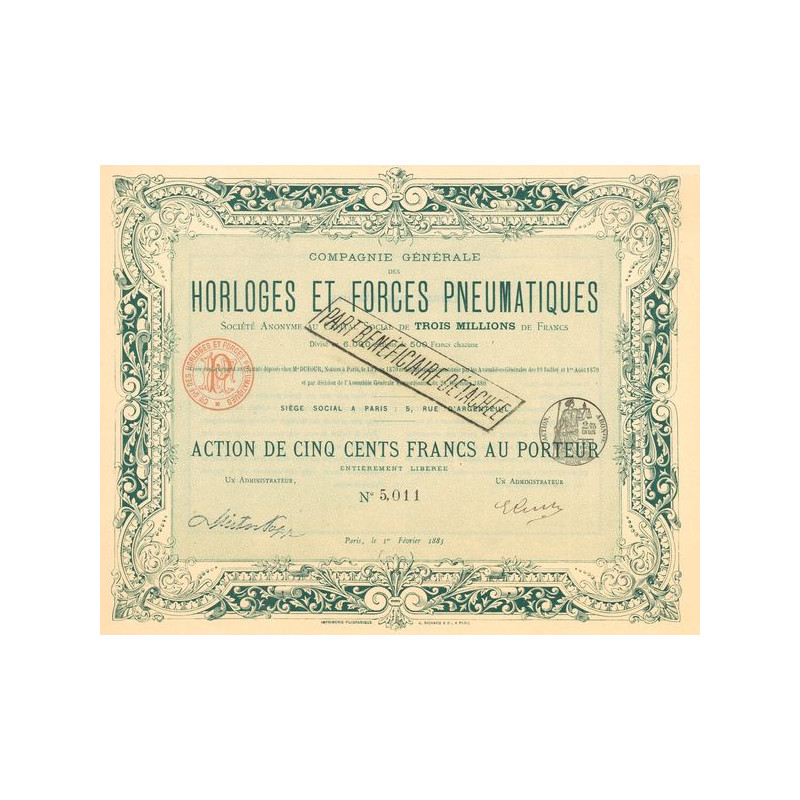 Cie Gale des Horloges et Forces Pneumatiques (Act 500 F)