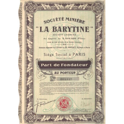 Société Minière "La Barytine" (PF)