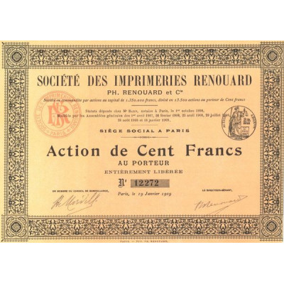 Sté des Imprimeries Renouard - Ph. Renouard et Cie (Act 100 F)