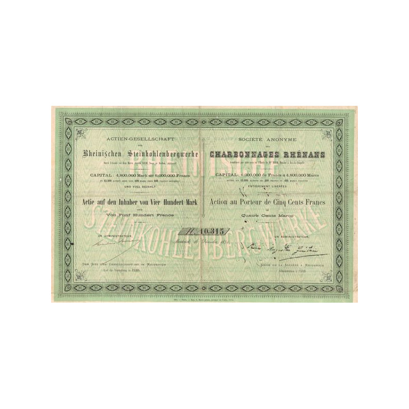 S.A. des Charbonnages Rhénans (Act 500 F)