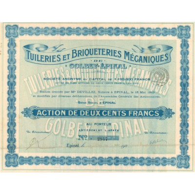 Tuileries et Briqueteries Mécaniques de Golbey-Epinal (Act 200 F)