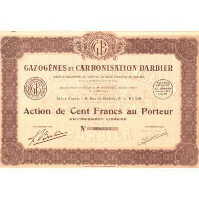 Gazogènes et Carbonisation Barbier (Act 100 F)