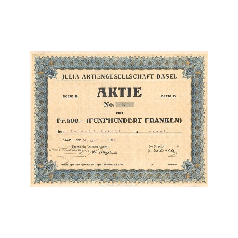 Julia Aktiengesellschaft Basel (Act 500 F)