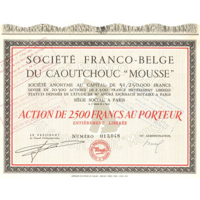 Sté Franco-Belge du Caoutchouc "Mousse" (Act 2500 F)
