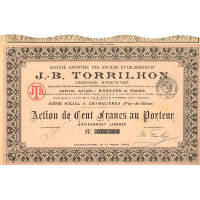 S.A. des Anciens Ets J. B. Torrilhon Caoutchouc Manufacturé (Act 100 F)