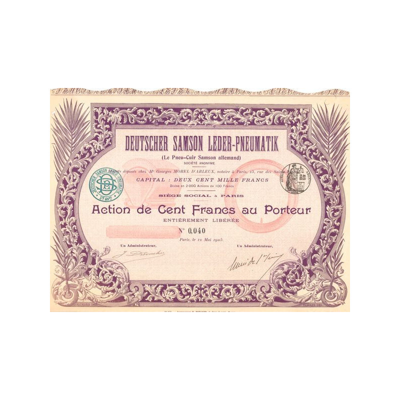 Deutscher Samson Leder-Pneumatik (Le Pneu-Cuir Samson allemand) (Act 100 F)