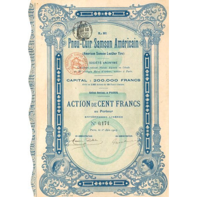 Le Pneu-Cuir Samson Américain (American Samson Leather Tire)(Act 100 F)