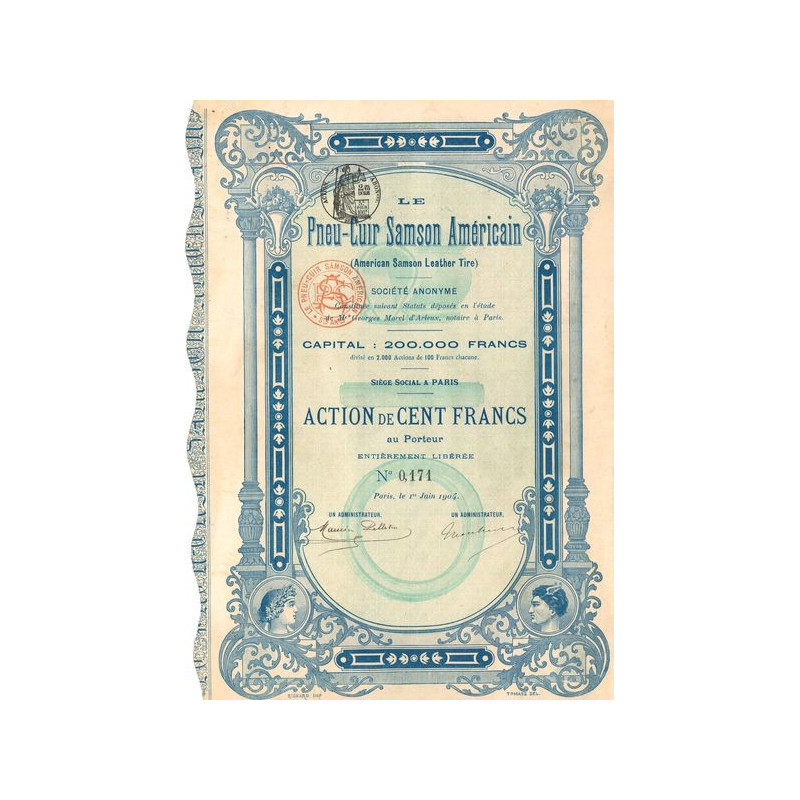 Le Pneu-Cuir Samson Américain (American Samson Leather Tire)(Act 100 F)