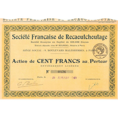 Sté Française de Recaoutchoutage (Act 100 F)
