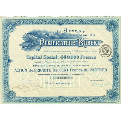 S.A. Française du Purificateur "Rubert" (Act Priorité 100 F)