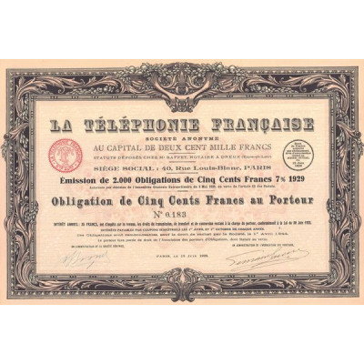 La Téléphonie Française (Obl 500 F)