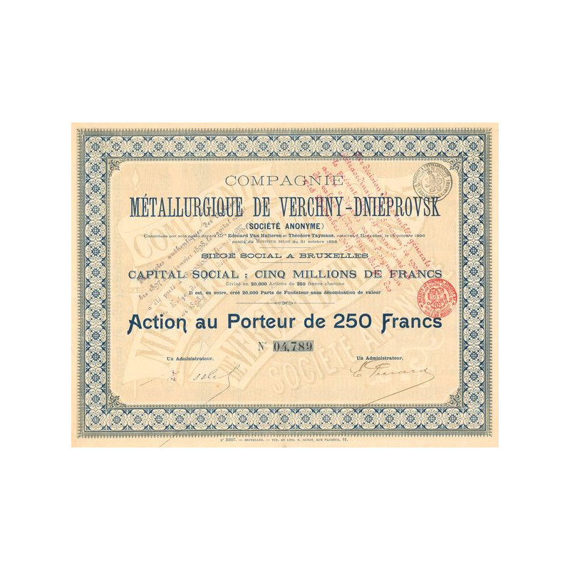 Cie Métallurgique de Verchny-Dniéprovsk (Act 250 F)