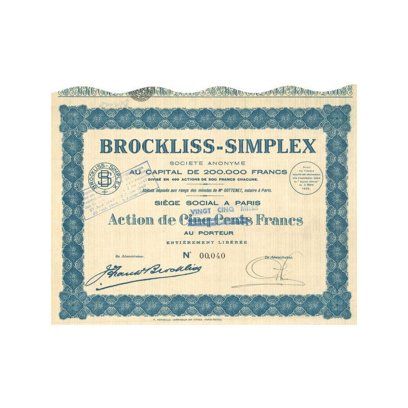 Brockliss-Simplex (Act 25000 F)
