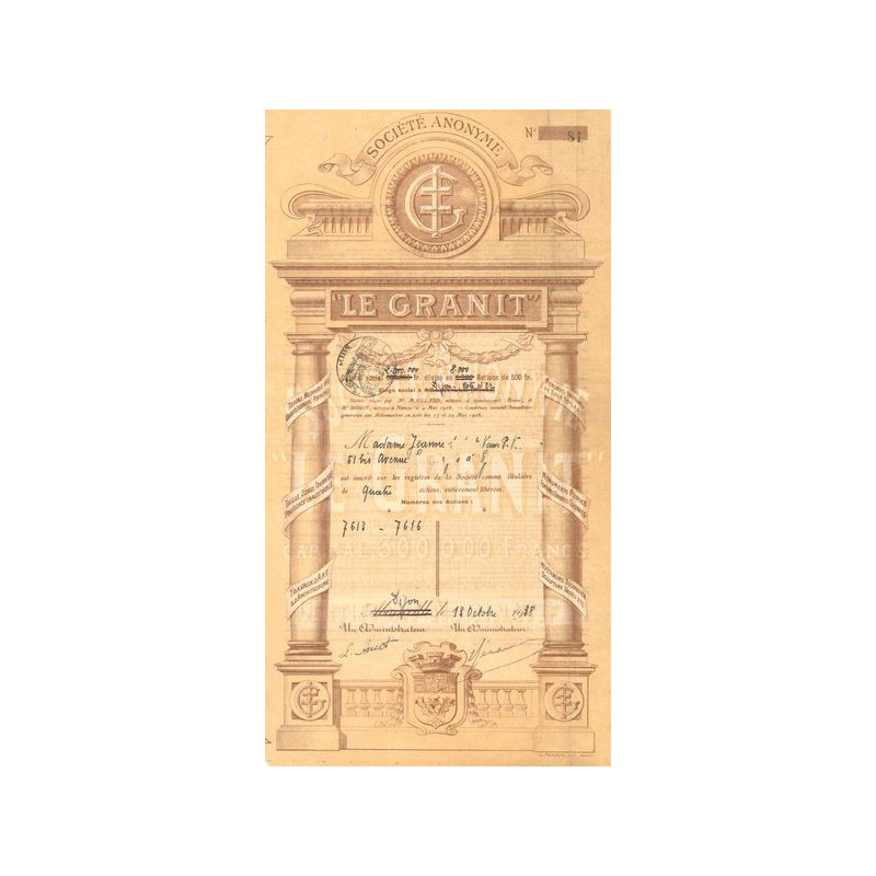 S.A. Le Granit (Certif 04 Act Nomin)