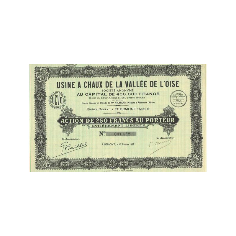 Usine à Chaux de la Vallée de l'Oise (Act 250 F)